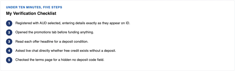 Steps to check for a no deposit bonus in a new casino account